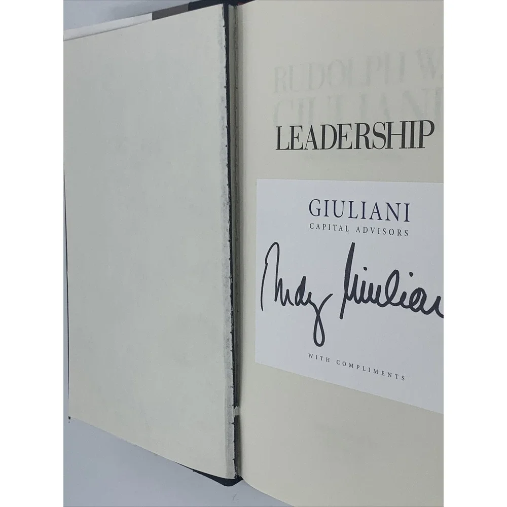 Book Rudy Giuliani,‎ Leadership: Hardcover 2002 SIGNED First Edition